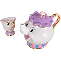 Juego de tetera con diseño de la señora Potts con texto &quot-Beauty and The Beast&quot- (olla y taza)
